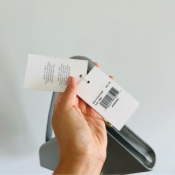 NEW ANINE BING colette bag in grey saffiano - Picture 7 of 12